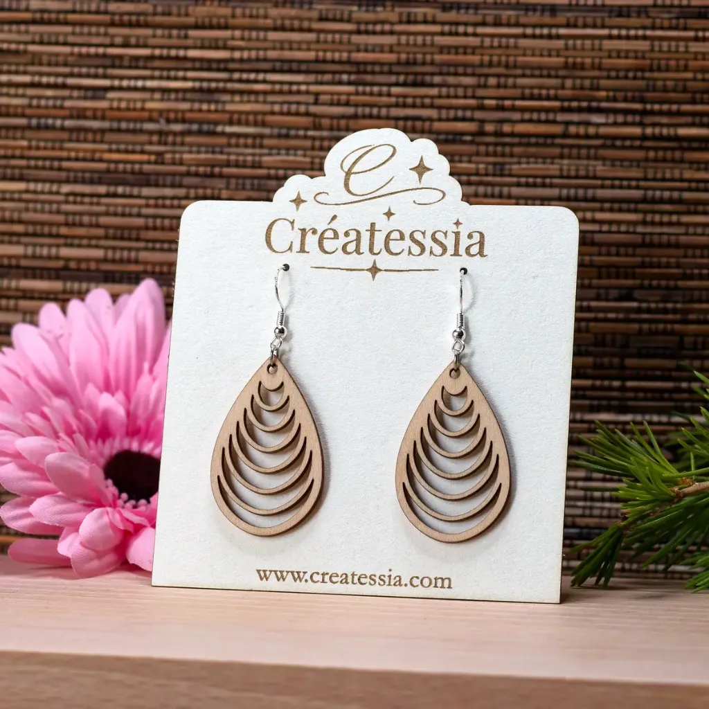 Boucles d'oreilles "Goutte ondulée"