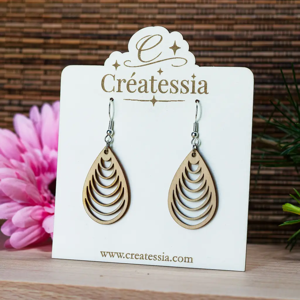 Boucles d'oreilles en bois