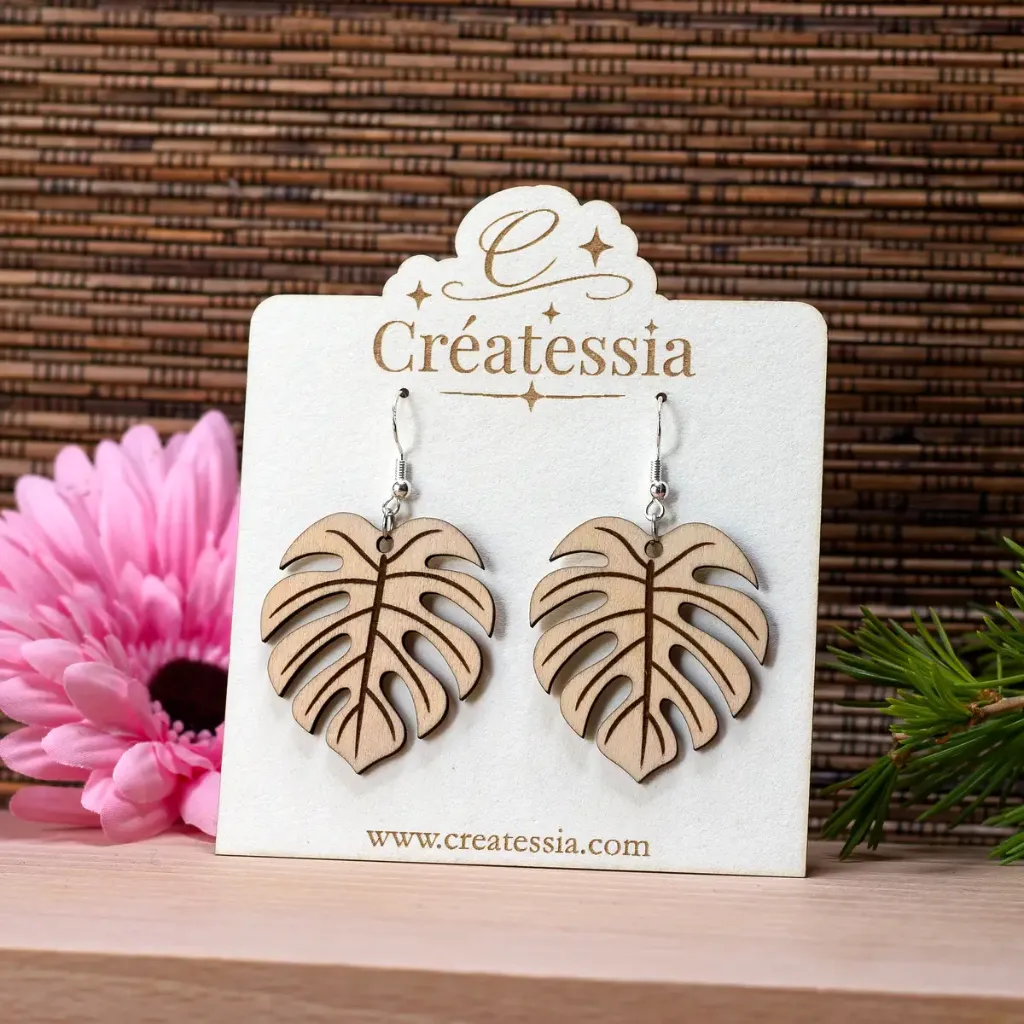 Boucles d'oreilles "Feuille exotique"