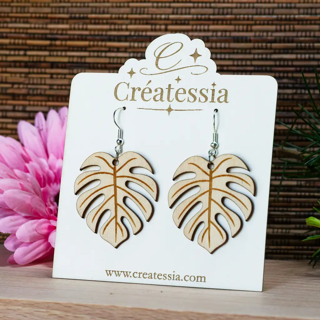 Boucles d'oreilles en bois